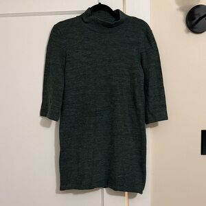 Zara Dark Green Mock Neck Sweater Dress